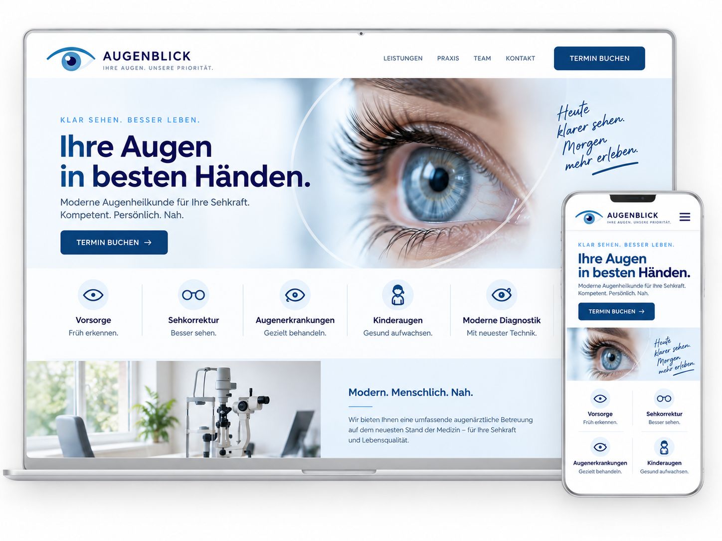 Beispiel-Homepage für einen Augenarzt
