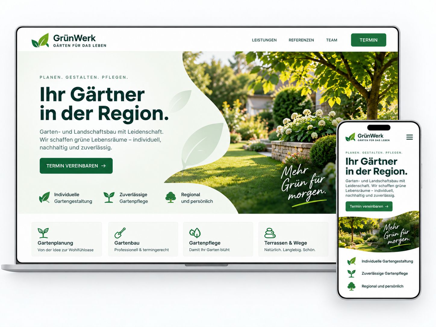 Beispiel-Homepage für einen Gärtner