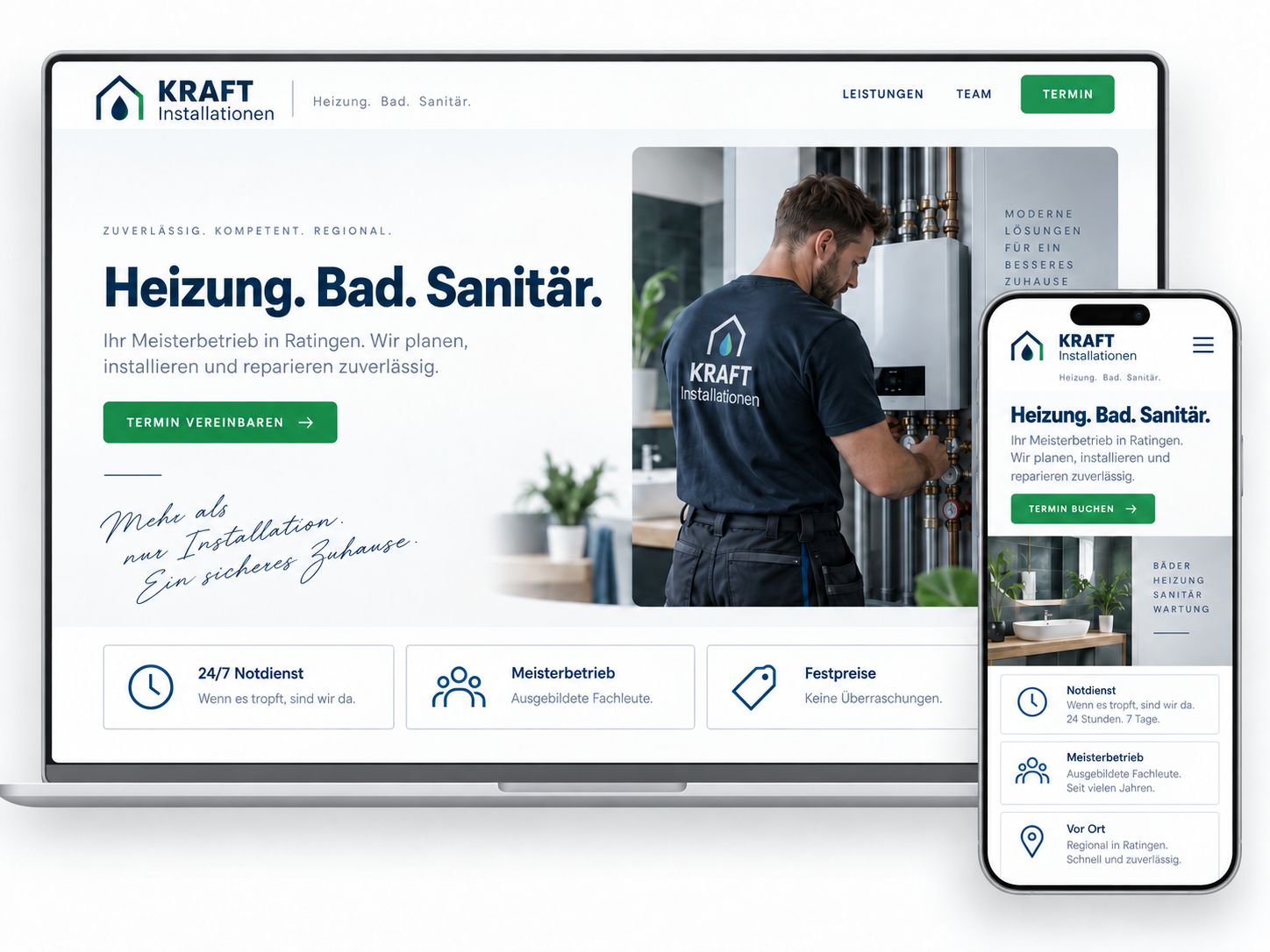 Beispiel-Homepage für einen Installateur